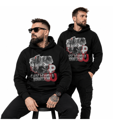 BLUZA Z KAPTUREM PATRIOTYCZNI CZEŚĆ I CHWAŁA BOCHATEROM